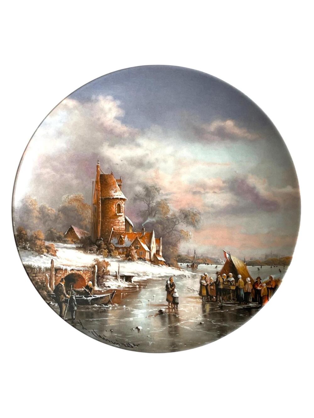 Furstenberg D5078 Winter Fest Plate 1987 Ludwig Muninger Germany EXC. CONDITION!